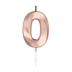 Globos - Globos Taartkaars 6cm metallic rose goud no. 0