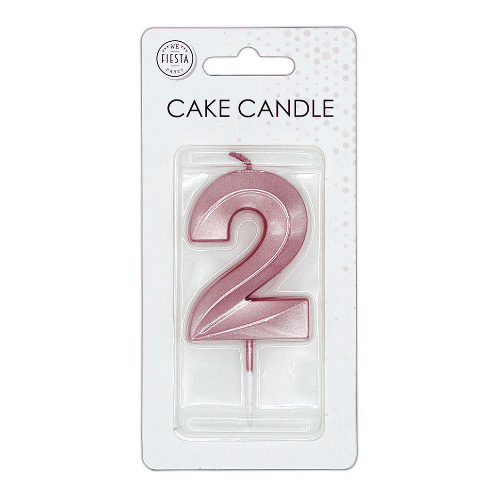 Globos - Globos Taartkaars 6cmmetallic rose goud no. 2