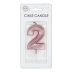 Globos - Globos Taartkaars 6cmmetallic rose goud no. 2