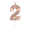 Globos - Globos Taartkaars 6cmmetallic rose goud no. 2