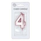 Globos - Globos Taartkaars 6cm metallic rose goud no. 4