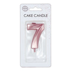 Globos - Globos Taartkaars 6cm metallic rose goud no. 7