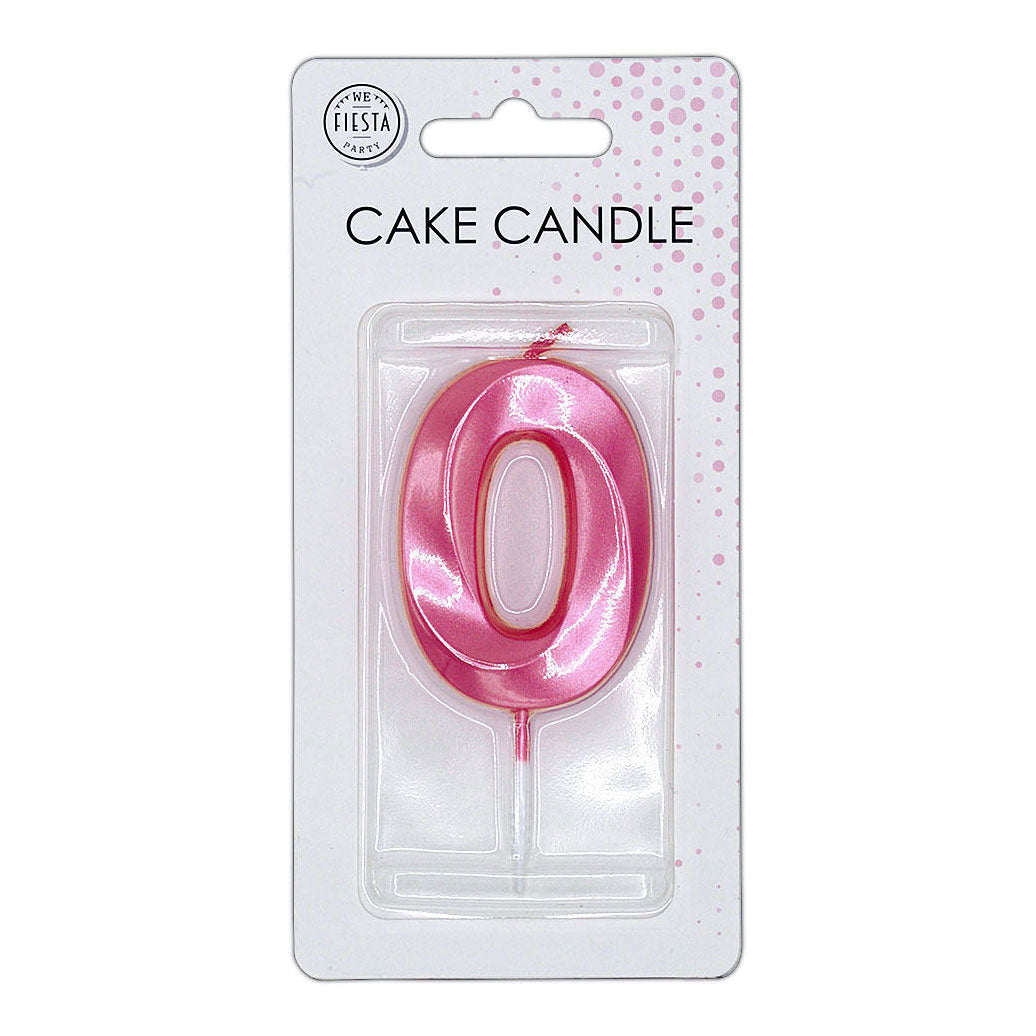 Globos - Globos Taartkaars 6cm metallic licht roze no. 0