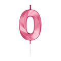 Globos - Globos Taartkaars 6cm metallic licht roze no. 0