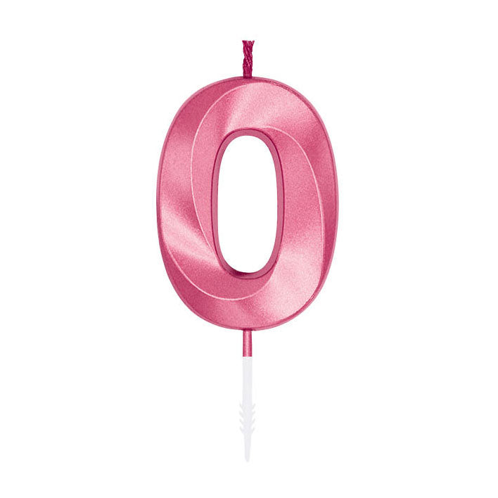 Globos - Globos Taartkaars 6cm metallic licht roze no. 0