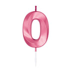Globos - Globos Taartkaars 6cm metallic licht roze no. 0