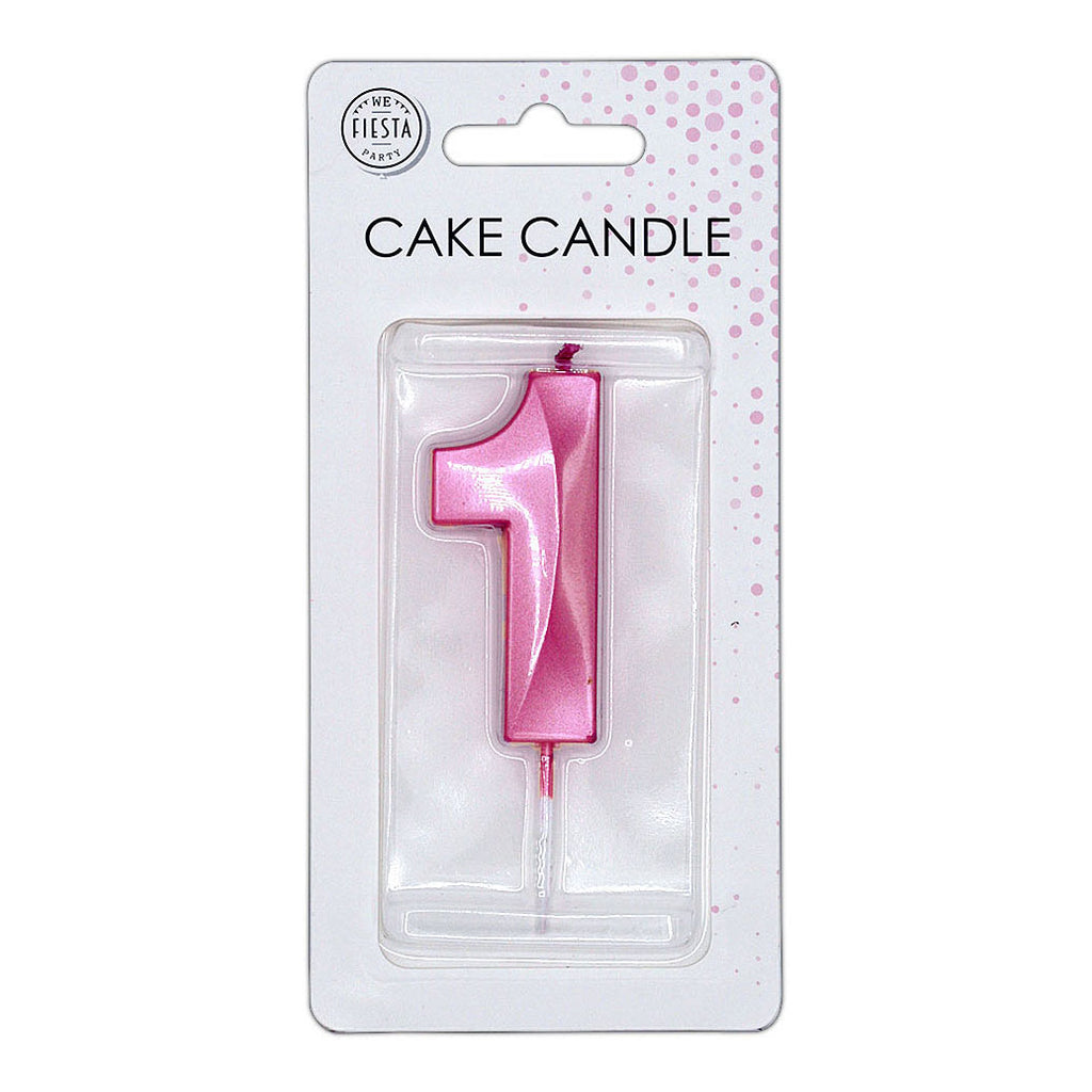 Globos - Globos Taartkaars 6cm metallic licht roze no. 1