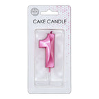 Globos - Globos Taartkaars 6cm metallic licht roze no. 1
