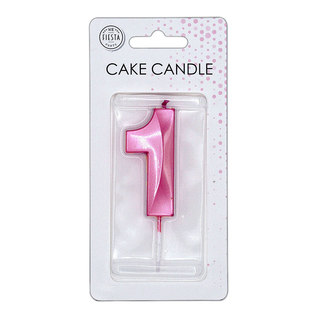 Globos - Globos Taartkaars 6cm metallic licht roze no. 1