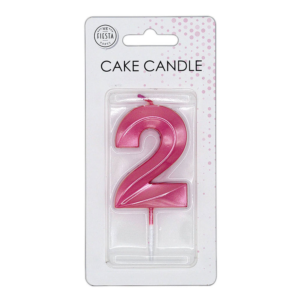 Globos - Globos Taartkaars 6cm metallic licht roze no. 2