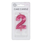 Globos - Globos Taartkaars 6cm metallic licht roze no. 2