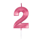 Globos - Globos Taartkaars 6cm metallic licht roze no. 2
