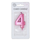 Globos - Globos Taartkaars 6cm metallic licht roze no. 4