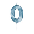 Globos - Globos Taartkaars 6cm metallic licht blauw no. 0