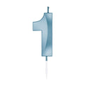Globos - Globos Taartkaars 6cm metallic licht blauw no. 1