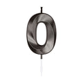 Globos - Globos Taartkaars 6cm metallic zwart no. 0
