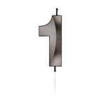 Globos - Globos Taartkaars 6cm metallic zwart no. 1