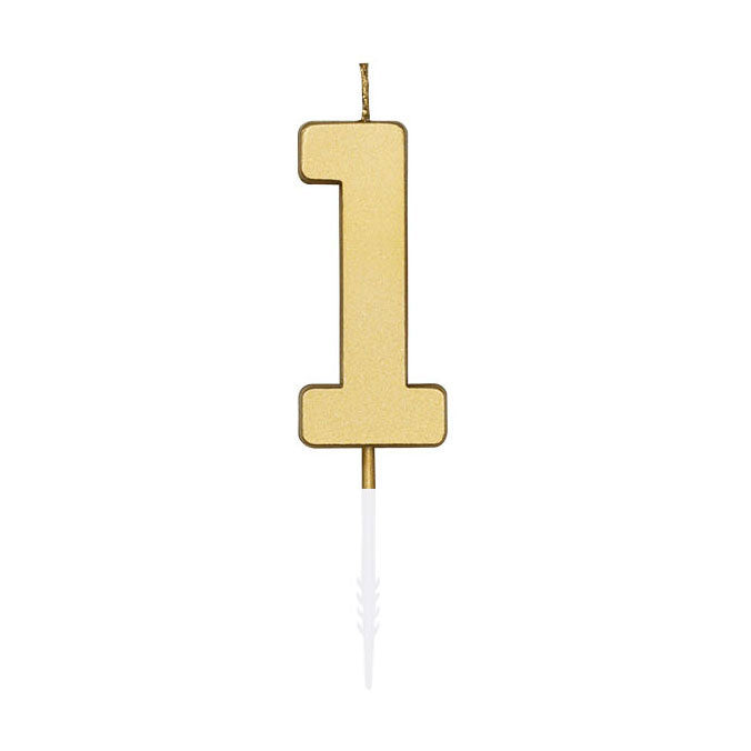 Globos - Globos Taartkaars 45cm metallic goud no. 1