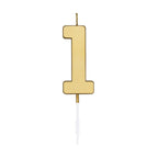 Globos - Globos Taartkaars 45cm metallic goud no. 1