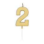 Globos - Globos Taartkaars 45cm metallic goud no. 2