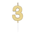 Globos - Globos Taartkaars 45cm metallic goud no. 3