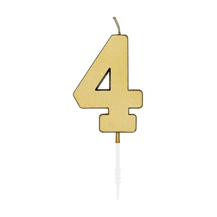 Globos - Globos Taartkaars 45cm metallic goud no. 4