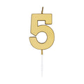 Globos - Globos Taartkaars 45cm metallic goud no. 5
