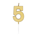 Globos - Globos Taartkaars 45cm metallic goud no. 5