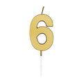 Globos - Globos Taartkaars 45cm metallic goud no. 6