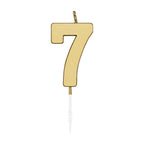 Globos - Globos Taartkaars 45cm metallic goud no. 7
