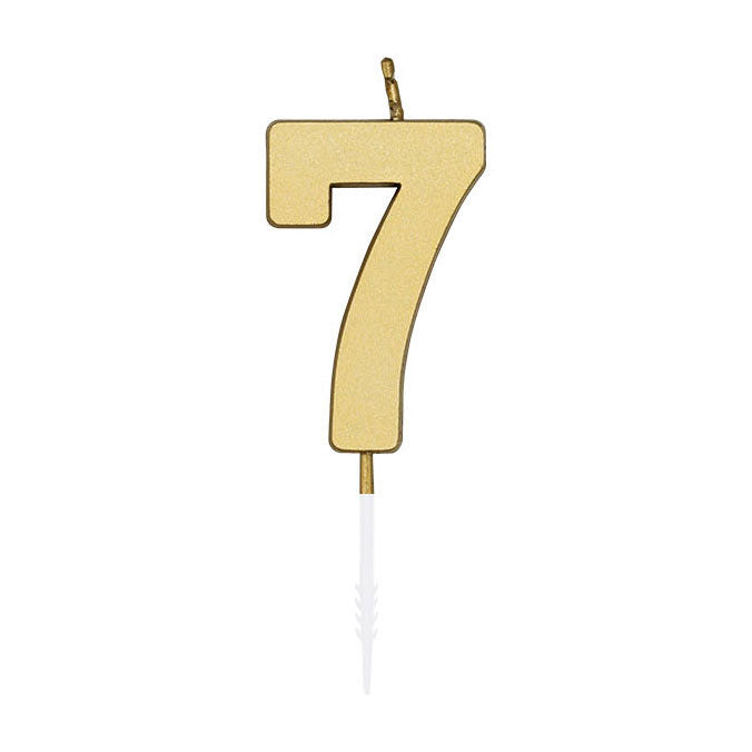 Globos - Globos Taartkaars 45cm metallic goud no. 7