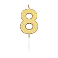 Globos - Globos Taartkaars 45cm metallic goud no. 8