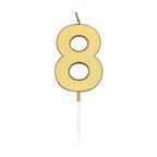 Globos - Globos Taartkaars 45cm metallic goud no. 8