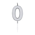 Globos - Globos Taartkaars 45cm metallic zilver no. 0
