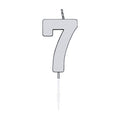 Globos - Globos Taartkaars 45cm metallic zilver no. 7