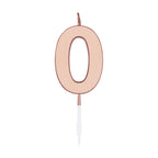 Globos - Globos Taartkaars 45cm metallic rose goud no. 0