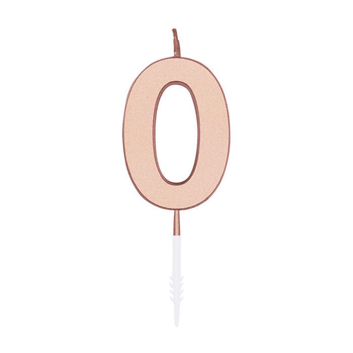 Globos - Globos Taartkaars 45cm metallic rose goud no. 0