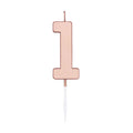 Globos - Globos Taartkaars 45cm metallic rose goud no. 1