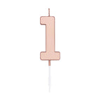 Globos - Globos Taartkaars 45cm metallic rose goud no. 1