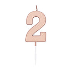 Globos - Globos Taartkaars 45cm metallic rose goud no. 2