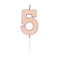 Globos - Globos Taartkaars 45cm metallic rose goud no. 5