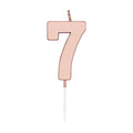 Globos - Globos Taartkaars 45cm metallic rose goud no. 7