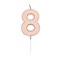 Globos - Globos Taartkaars 45cm metallic rose goud no. 8