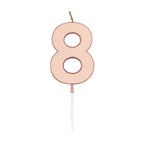 Globos - Globos Taartkaars 45cm metallic rose goud no. 8