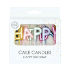 Globos - Globos Taartkaarsen set "happy birthday" pastel kleuren