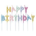 Globos - Globos Taartkaarsen set "happy birthday" pastel kleuren