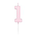 Globos - Globos Taartkaars 45cm pastel roze no. 1