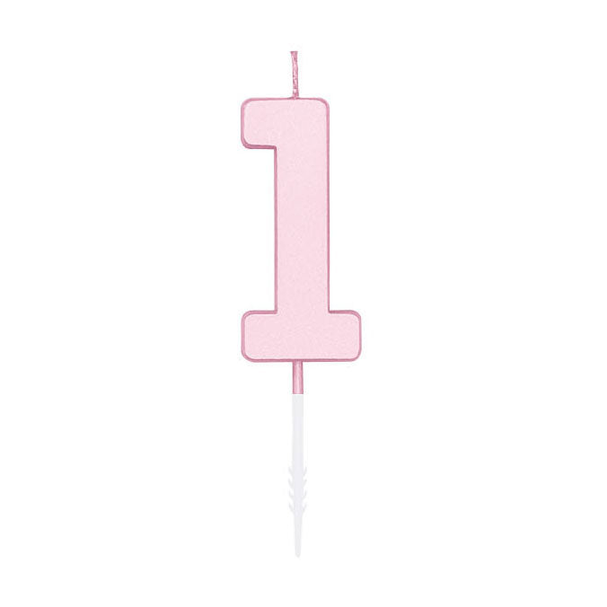 Globos - Globos Taartkaars 45cm pastel roze no. 1