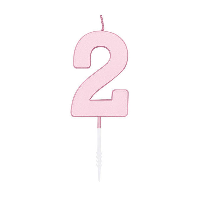 Globos - Globos Taartkaars 45cm pastel roze no. 2