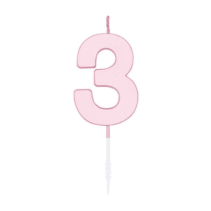 Globos - Globos Taartkaars 45cm pastel roze no. 3